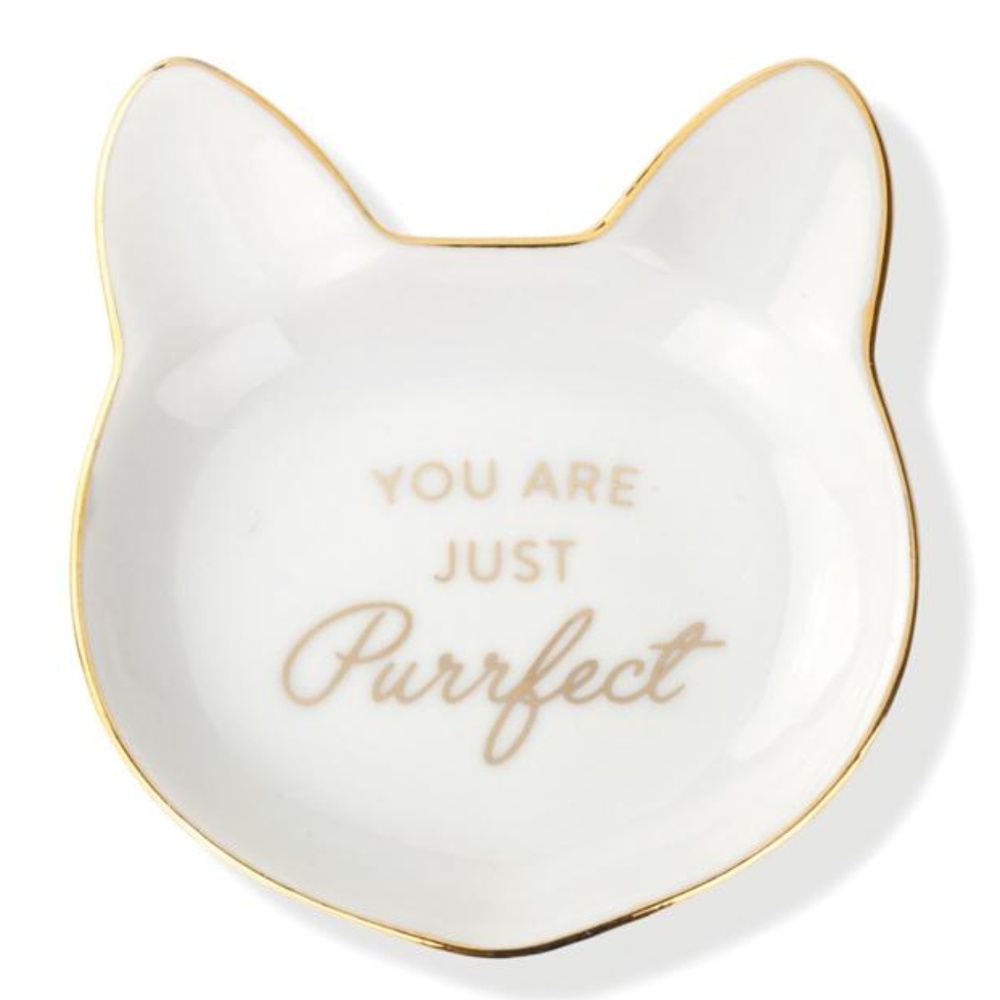 Cat head Ceramic ring trinkets tray